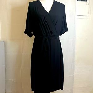 APT.9 Faux Wrap Black Women's Dress XL, V-Neck top, Short Sleeve